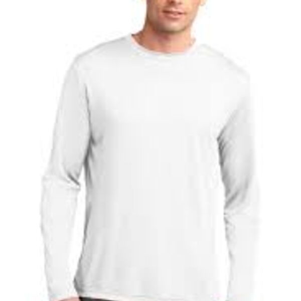 Mens White Sublimated Long Sleeve PosiCharge Competitor Tee Thumbnail