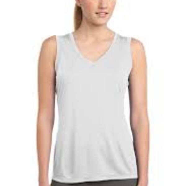 Sublimatable Ladies Sleeveless PosiCharge Competitor V Neck Tee Thumbnail