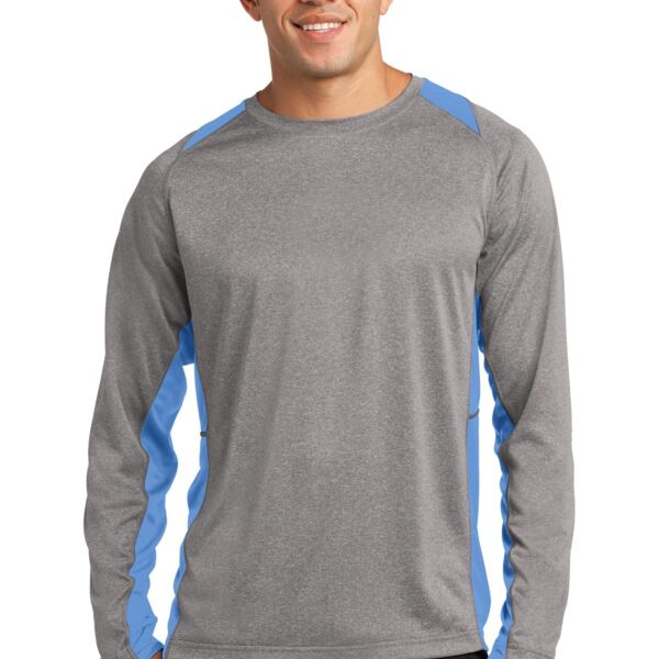 Sublimated Sport Tek Long Sleeve Heather Colorblock Tee Thumbnail