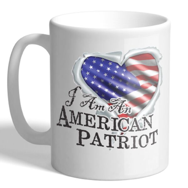 I Am An American Patriot -American Flag Heart - 11oz Coffee Mug Thumbnail