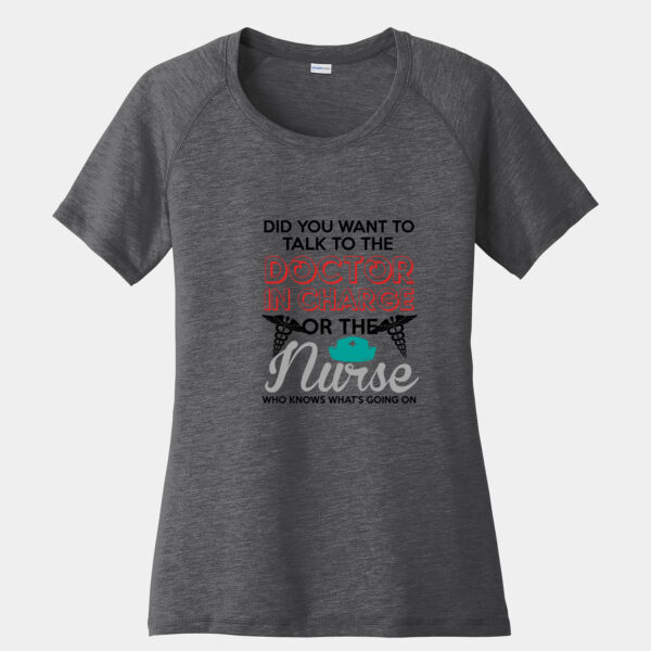 Talk to the Nurse Womens Soft Tri-Blend Scoop Neck T-Shirt Thumbnail