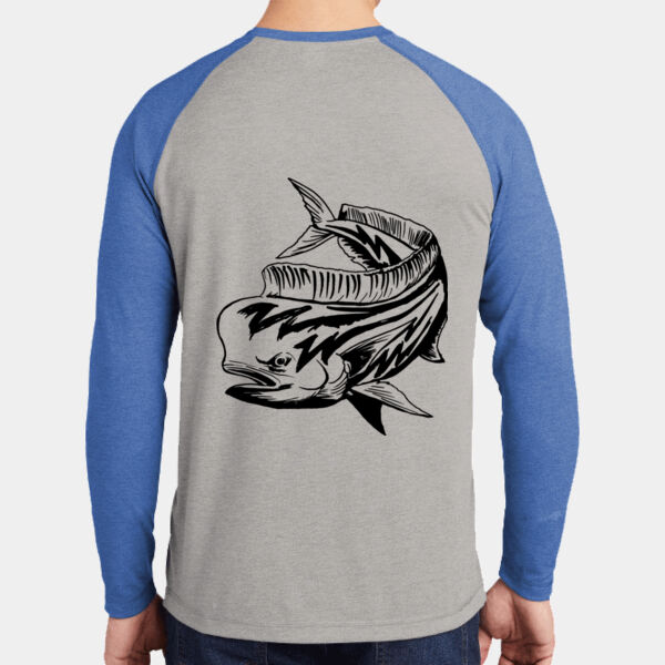 Mens Dri-fit Long Sleeve Fishing shirt with Mahi Image on the back Thumbnail