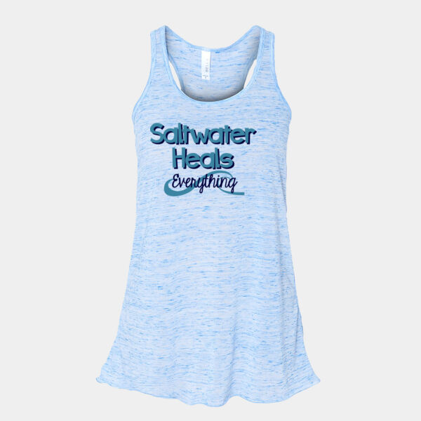 Saltwater Heals Everything Marbeled Racerback Tank Thumbnail