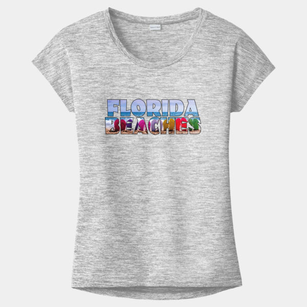 Ladies Dri-Fit Heather Shirt - Florida Beaches - Workout - Exercise - Vacation Thumbnail