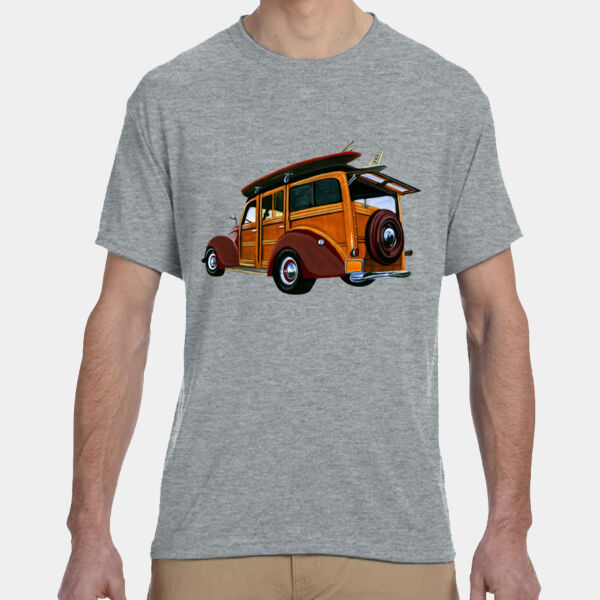 Dad's Mens Dri-Fit Soft T-shirt with Woody with Surfboards Image Thumbnail