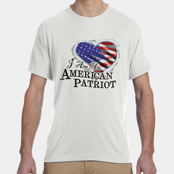 I AM AN AMERICAN PATRIOT - PATRIOTIC AMERICAN HEART FLAG ON MENS SOFT DRY-FIT SHIRT FOR DAD - BIRTHDAYS - CHRISTMAS Thumbnail
