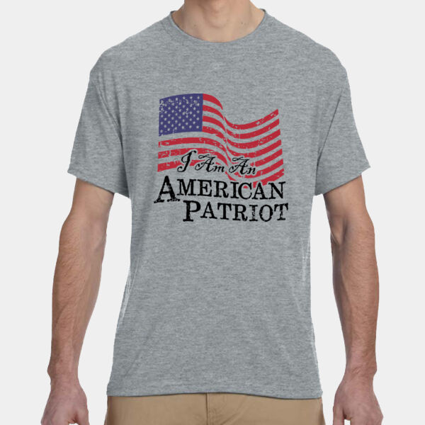I AM AN AMERICAN PATRIOT - PATRIOTIC AMERICAN FLAG ON MENS SOFT DRY-FIT SHIRT FOR DAD - BIRTHDAYS - CHRISTMAS Thumbnail