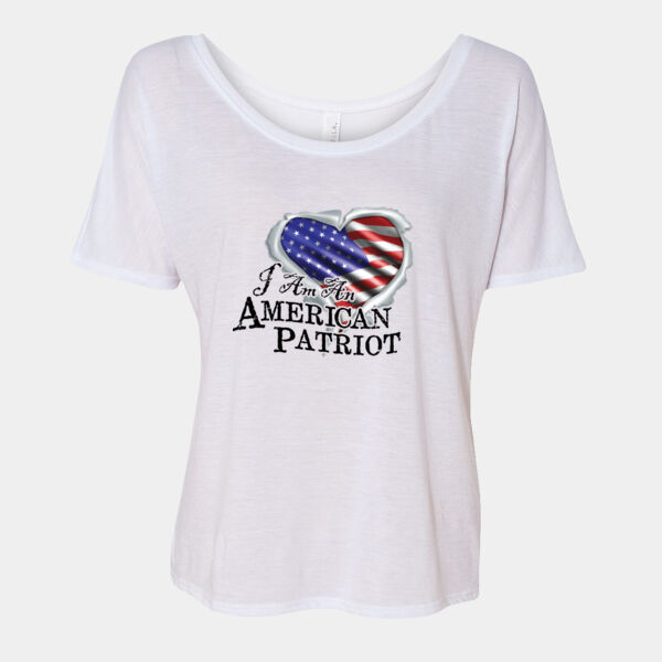 I AM AN AMERICAN PATRIOT - PATRIOTIC AMERICAN HEART FLAG ON WOMENS SOFT DRY-FIT SHIRT FOR MOM- BIRTHDAYS - CHRISTMAS Thumbnail