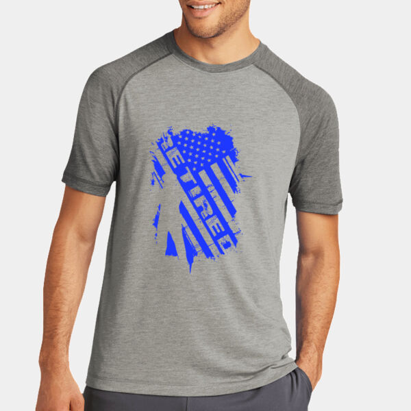 Mens Retired Blue Line Flag on a Soft T-Shirt Thumbnail