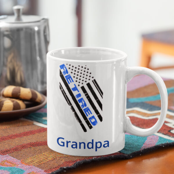 Retired Blue Line Flag Personalized Thumbnail