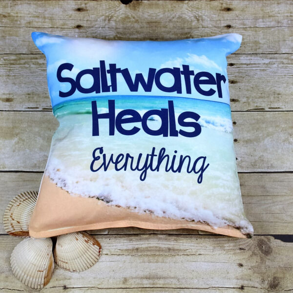 Saltwater Heals Everything Soft Pillow Printed 2 Sides Thumbnail