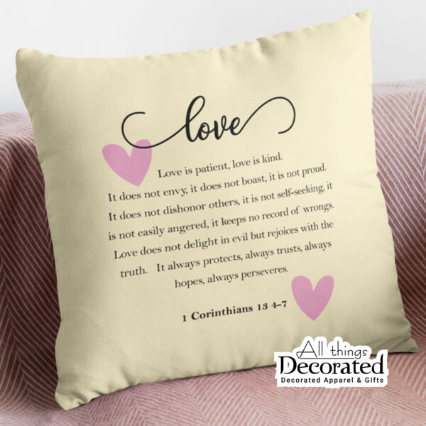 Love Is Patient 1 Cor. 13 Farmhouse Pillow Cover Thumbnail