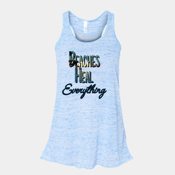 Beaches Heal Everything - Beach Ladies Racerback Tank Top Shirt Thumbnail