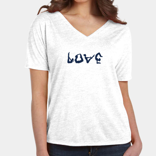 Love Yoga Design on our Ladies Soft Slouchy V-Neck T-Shirt Thumbnail