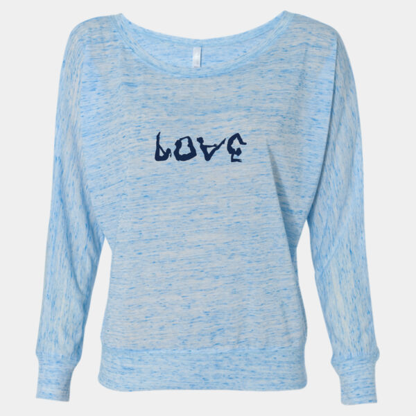 Womens Love Yoga Design on a Flowy Long Sleeve T-Shirt Thumbnail