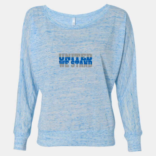United We Stand Design on Ladies Flowy Long Sleeve T-Shirt Thumbnail