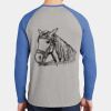 Mens Full Color PosiCharge Long Sleeve Tri Blend Wicking Raglan Tee Thumbnail