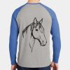 Mens Full Color PosiCharge Long Sleeve Tri Blend Wicking Raglan Tee Thumbnail