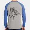 Mens Full Color PosiCharge Long Sleeve Tri Blend Wicking Raglan Tee Thumbnail