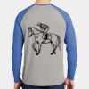 Mens Full Color PosiCharge Long Sleeve Tri Blend Wicking Raglan Tee Thumbnail