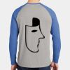 Mens Full Color PosiCharge Long Sleeve Tri Blend Wicking Raglan Tee Thumbnail
