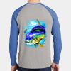 Mens Full Color PosiCharge Long Sleeve Tri Blend Wicking Raglan Tee Thumbnail