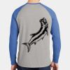 Mens Full Color PosiCharge Long Sleeve Tri Blend Wicking Raglan Tee Thumbnail