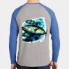 Mens Full Color PosiCharge Long Sleeve Tri Blend Wicking Raglan Tee Thumbnail